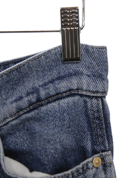 7 For All Mankind Womens Wide Leg Jeans Blue Lyocell Button Size 26