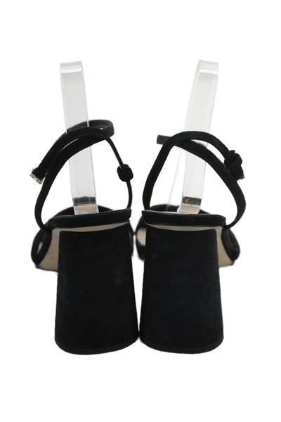 Sam Edelman Womens Block Heel Ankle Strap Sandals Black Suede Size 10