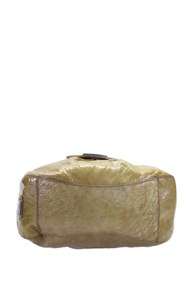Botkier Womens Leather Silver Tone Braided Handle Shoulder Handbag Yellow