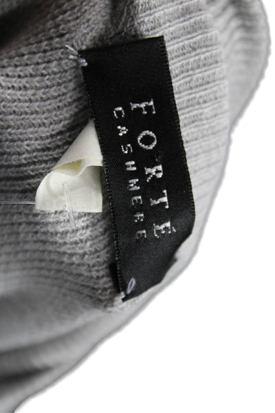 Forte Cashmere Womens Mock Neck Cardigan Gray Size M
