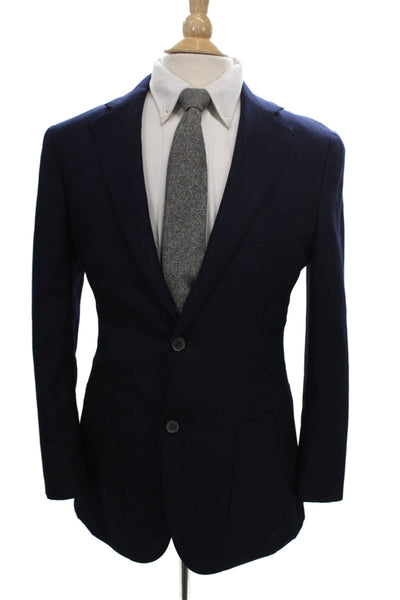 Vitale Barberis Unisex Blue 100% Wool Pant Suit Button Long Sleeve Size 48