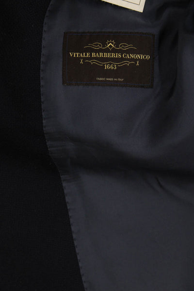 Vitale Barberis Unisex Blue 100% Wool Pant Suit Button Long Sleeve Size 48