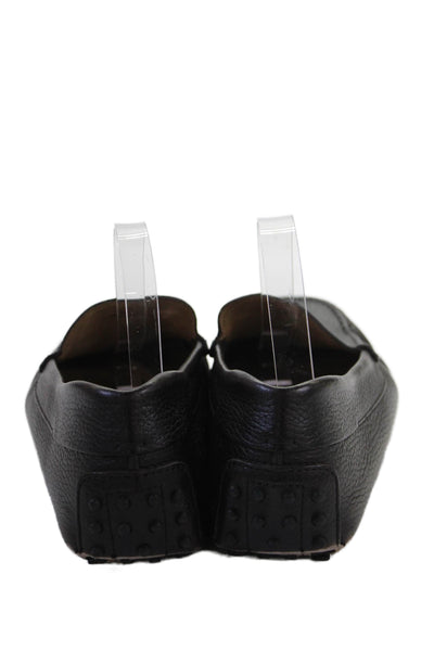 Tods Mens Leather Square Toe Slip On Loafers Brown Size 9