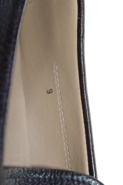 Tods Mens Leather Square Toe Slip On Loafers Brown Size 9