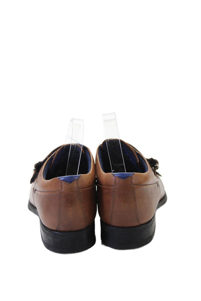 Ted Baker London Mens Leather Monk Strap Dress Shoes Brown Size 9.5