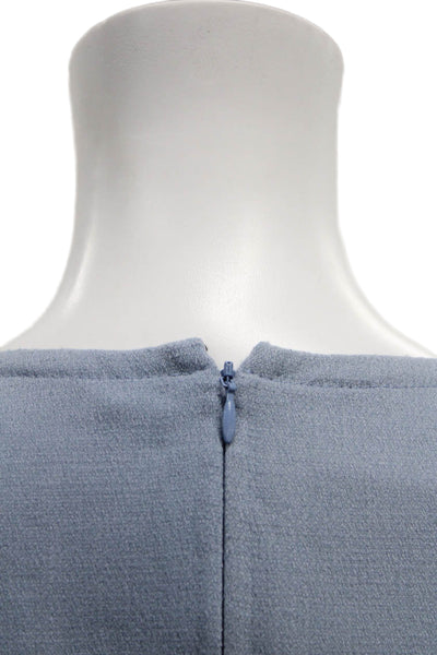 Michael Kors Collection Womens Blue Sleeveless Shift Dress Wool Viscose Size 12