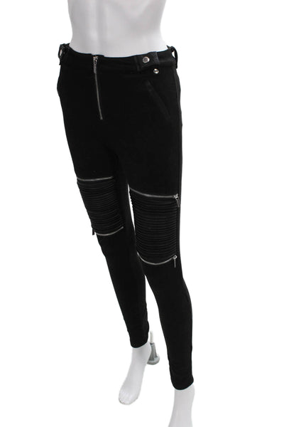 Maniere De Voir Women Black Zip Pants Size 8
