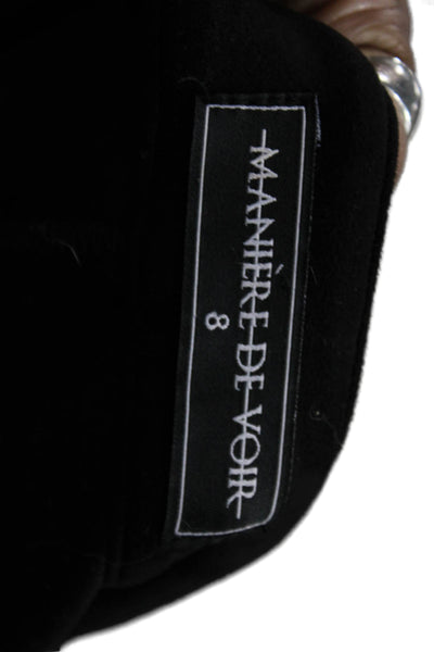 Maniere De Voir Women Black Zip Pants Size 8