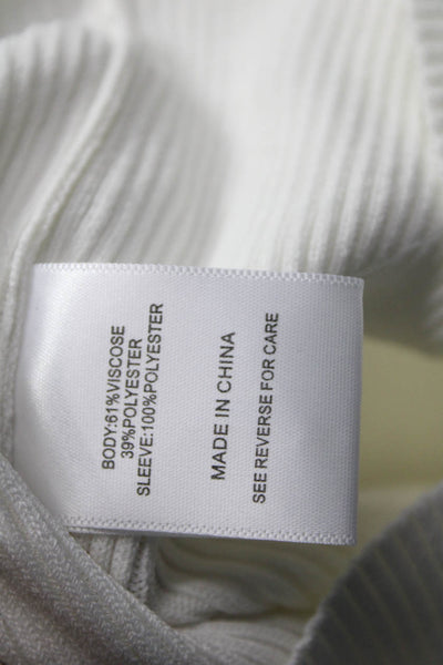 Lucy Paris Womens Short Sleeve Round Neck Viscose Blouse White Pullover Size S