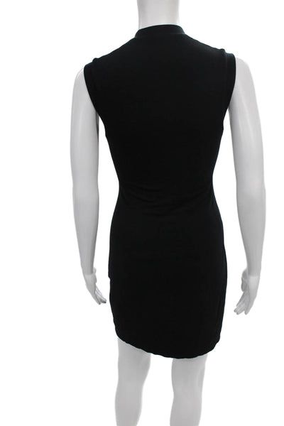 Bailey 44 Women Sheath Dress Black Sleeveless Round Neck Polyurethane Size S