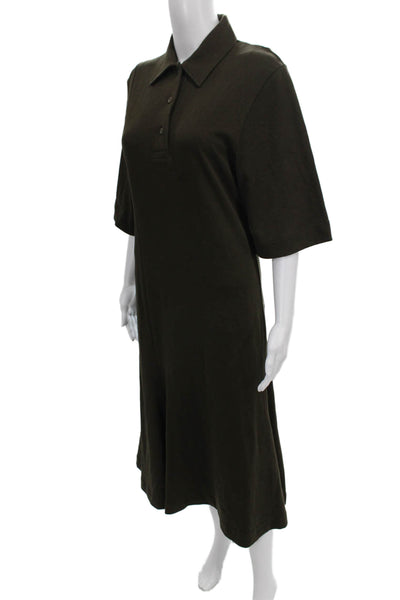 COS Womens A-Line Green Cotton Collared Full-Length 3/4 Sleeve Dress Size XS