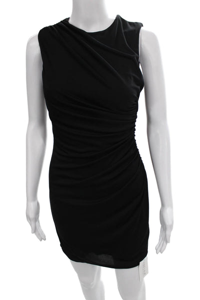 Zara Women Mini Black Sleeveless Round Neck Dress Zip Size S