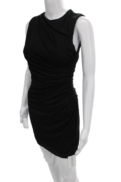 Zara Women Mini Black Sleeveless Round Neck Dress Zip Size S