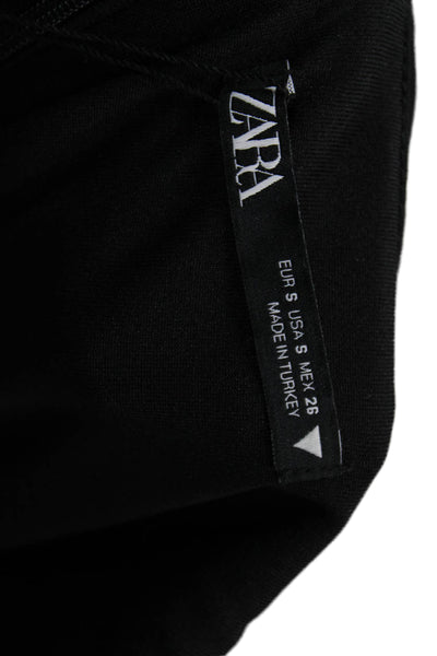 Zara Women Mini Black Sleeveless Round Neck Dress Zip Size S