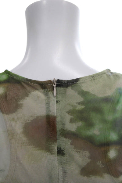 Zara Women Maxi Dress Multicolor Camouflage Long Sleeve Crew Neck Size S