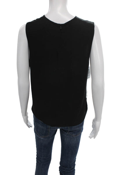Babaton Women Basic Sleeveless Crew Neck Black Polyester Blouse Zip Size S