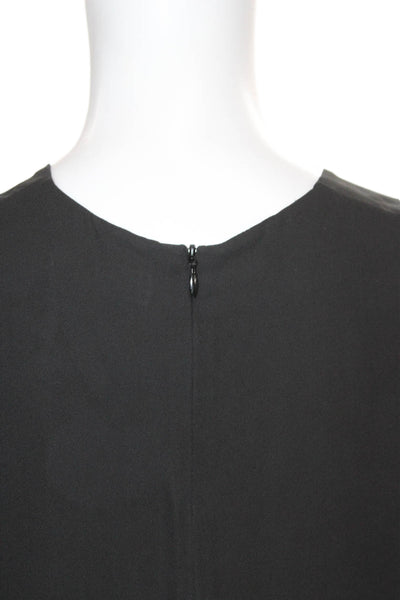 Babaton Women Basic Sleeveless Crew Neck Black Polyester Blouse Zip Size S
