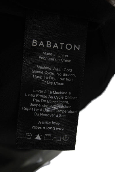 Babaton Women Basic Sleeveless Crew Neck Black Polyester Blouse Zip Size S