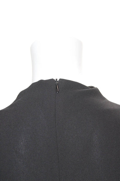 Zara Womens Blouse Black Mock Neck Sleeveless Zip Polyester Size XS
