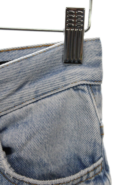 Zara Women Wide Leg High Rise Blue Cotton Jeans Size 0