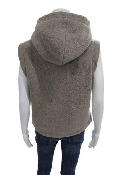Rhode Womens Gray Button Vest Recycled Polyester Petites Size S