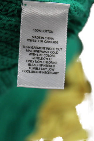 525 Womens Pullover Crew Neck Cotton Long Sleeve Green Size S