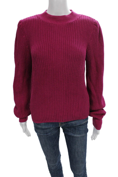 525 Womens Pink Cotton Mock Neck Pullover Sweater Long Sleeve Size S