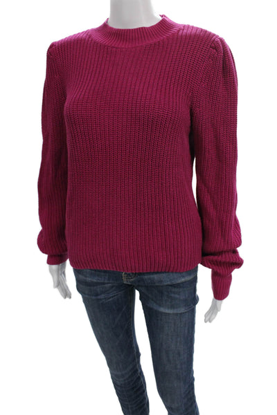 525 Womens Pink Cotton Mock Neck Pullover Sweater Long Sleeve Size S