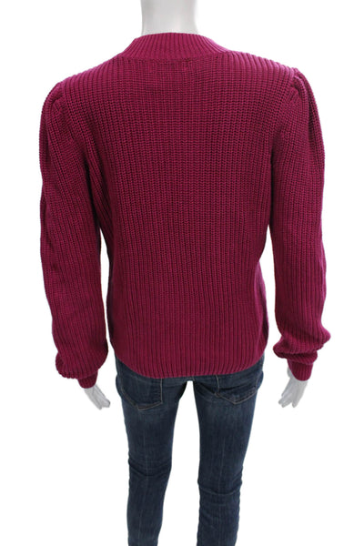 525 Womens Pink Cotton Mock Neck Pullover Sweater Long Sleeve Size S