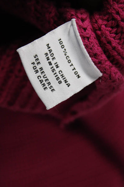 525 Womens Pink Cotton Mock Neck Pullover Sweater Long Sleeve Size S