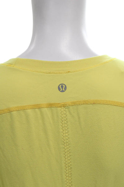 Lululemon Women Yellow T-Shirt Crew Neck Nylon Blend Size S