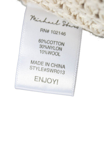 Michael Stars Womens Beige Cardigan Long Sleeve Round Neck Cotton Size M
