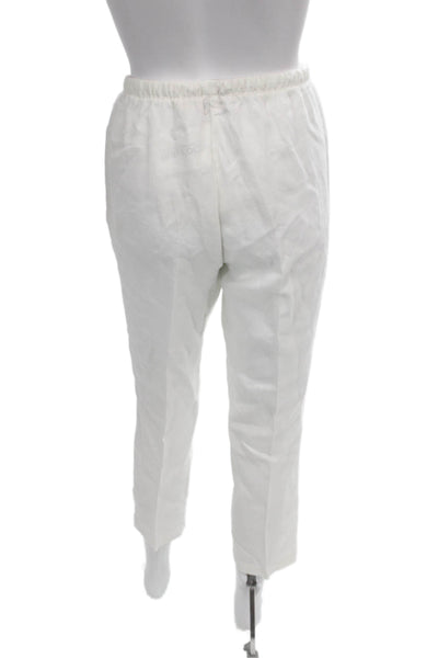 Soft Surroundings Womens Cropped Linen Drawstring Pants White Size PXS