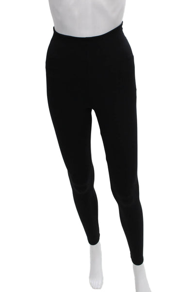 Commando Women Ankle Leggings Black Nylon Solid Size M