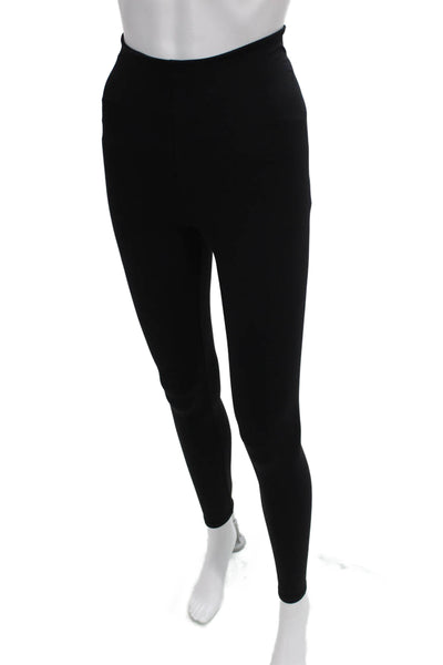 Commando Women Ankle Leggings Black Nylon Solid Size M