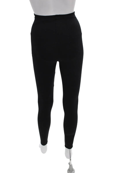 Commando Women Ankle Leggings Black Nylon Solid Size M
