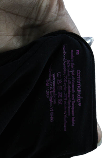 Commando Women Ankle Leggings Black Nylon Solid Size M