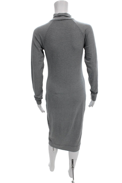 James Perse Womens Bodycon Turtleneck Long Sleeve Gray Dress Full Length Size 2