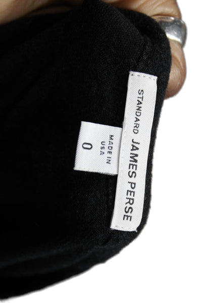 Standard James Perse Women Sheath Dress Black Cowl Neck 3/4 Sleeve Size 0