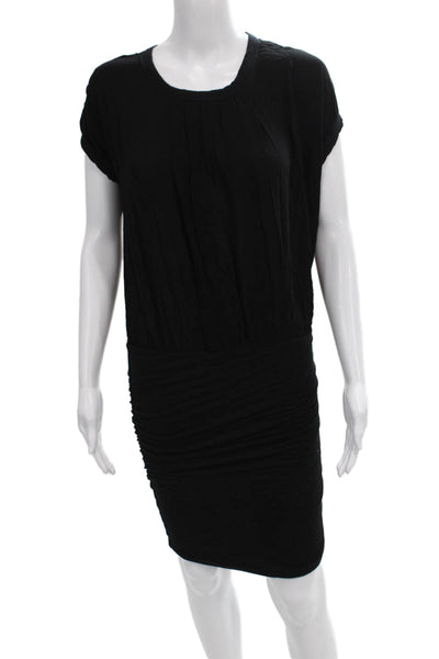 James Perse Womens Black T Shirt Dress Short Sleeve Scoop Neck Size 0