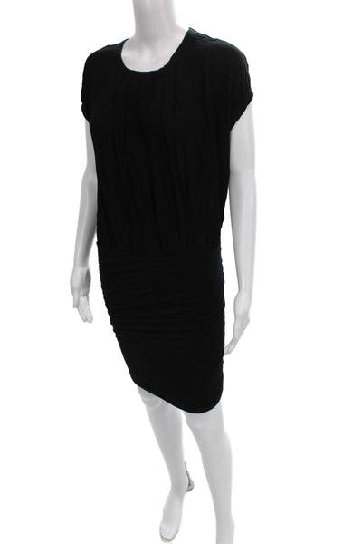 James Perse Womens Black T Shirt Dress Short Sleeve Scoop Neck Size 0