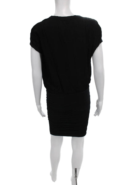 James Perse Womens Black T Shirt Dress Short Sleeve Scoop Neck Size 0