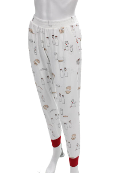 Bed Head Womens Printed Shirt Pants Pajama Set White Red Size Extra Small