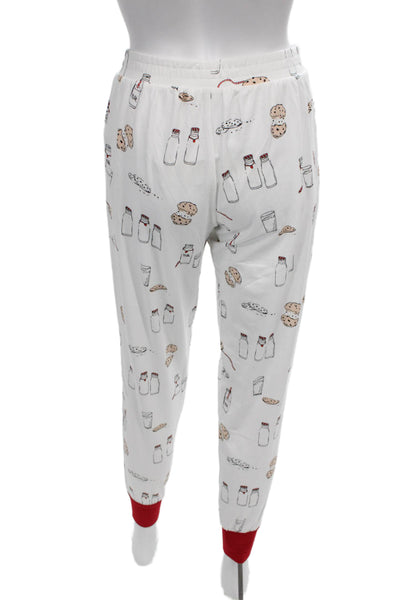 Bed Head Womens Printed Shirt Pants Pajama Set White Red Size Extra Small