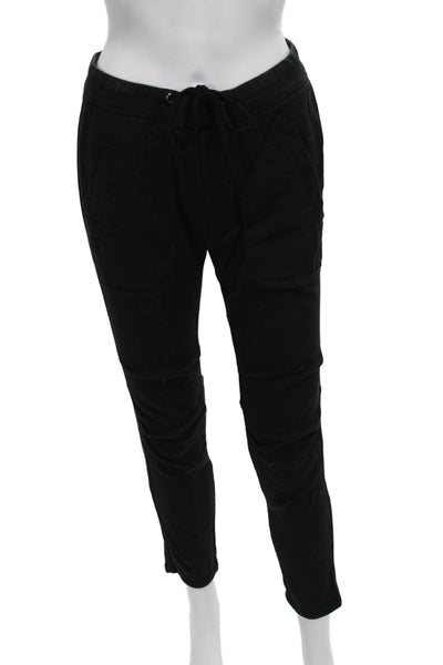Standard James Perse Womens Black Jogger Pants Cotton Blend Drawstring Size 0