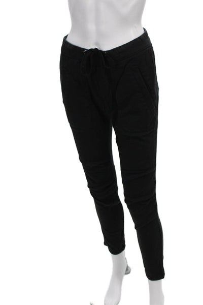 Standard James Perse Womens Black Jogger Pants Cotton Blend Drawstring Size 0