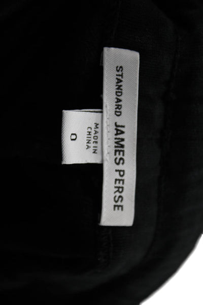 Standard James Perse Womens Black Jogger Pants Cotton Blend Drawstring Size 0