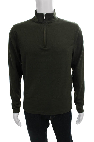 J Crew Mens Pullover Sweater Mock Neck Green Size S