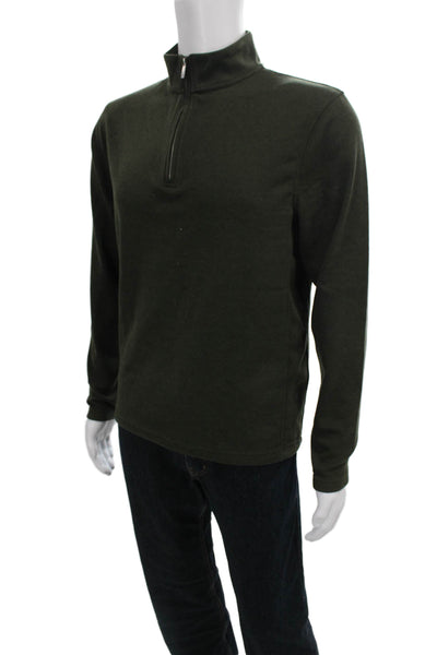 J Crew Mens Pullover Sweater Mock Neck Green Size S