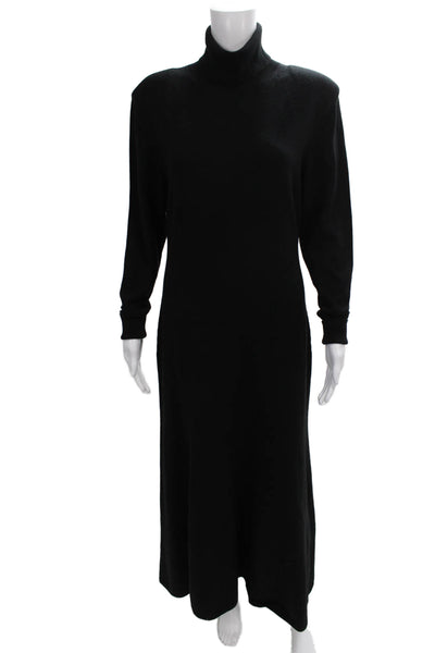 COS Women Maxi Wool Turtleneck Long Sleeve Black Dress Size S
